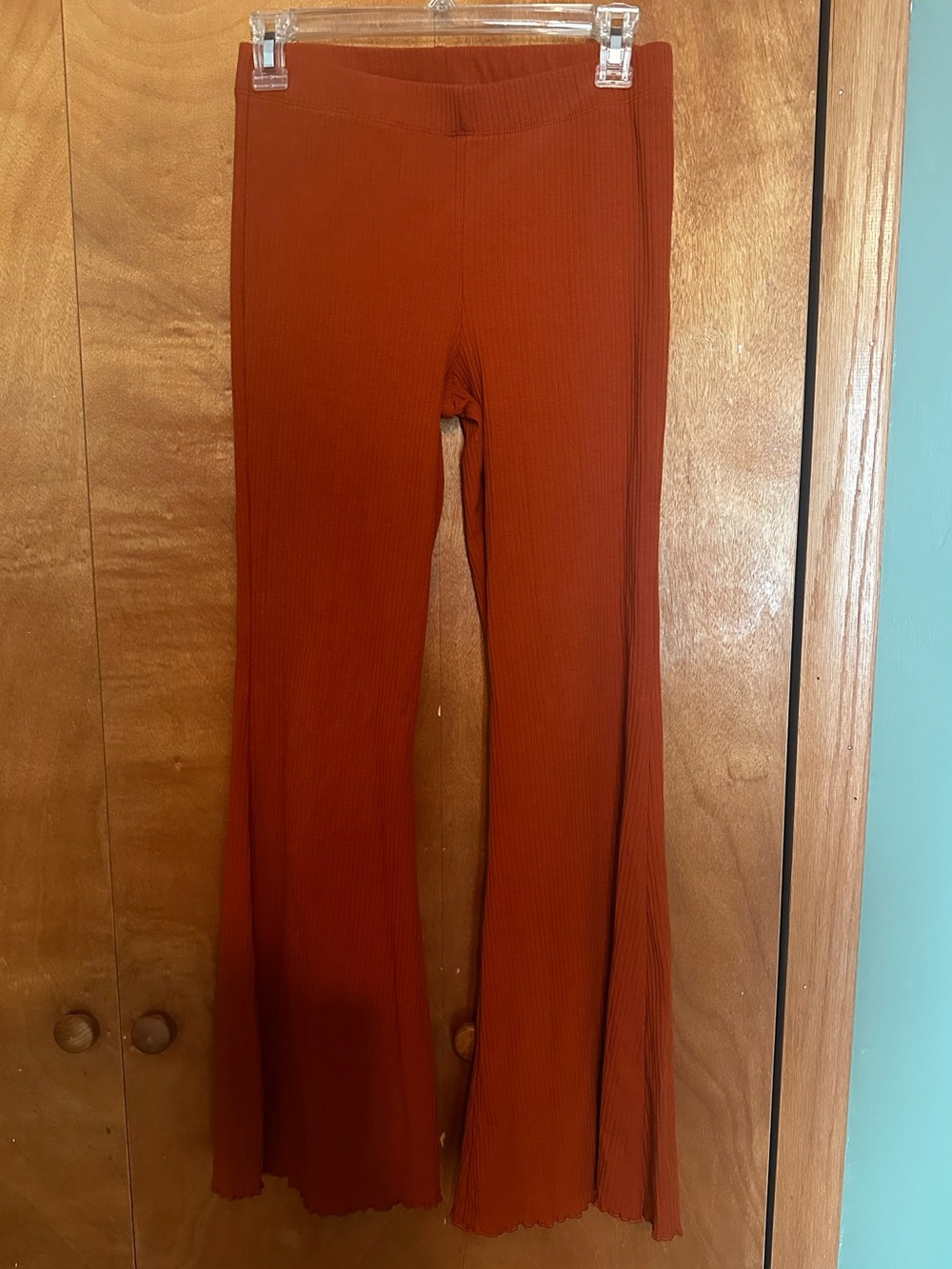 Wild Fable Ribbed Flare Pants in Burnt Orange Size Small
